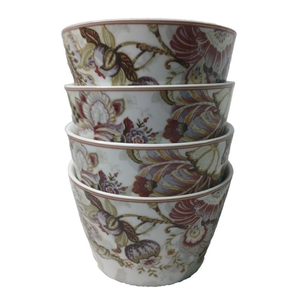4 Gabrielle Cream Individual Appetizer Bowls Porcelain 222 Fifth Discontinued